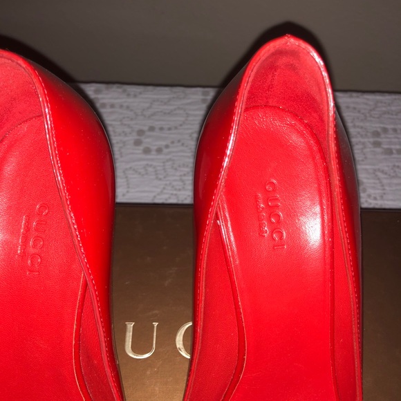 New Gucci wedge in patent red leather 7.5B - Picture 3 of 9